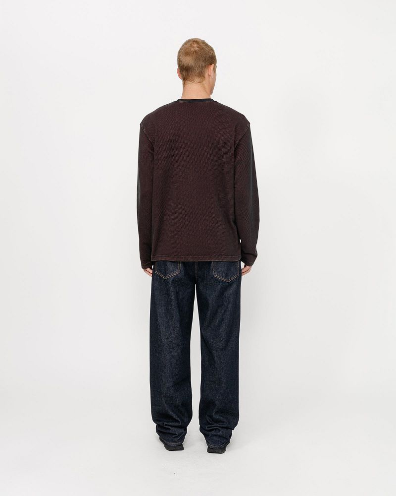 STUSSY 2 TONE COTTON MESH CREW Noir | STUSSY-56206