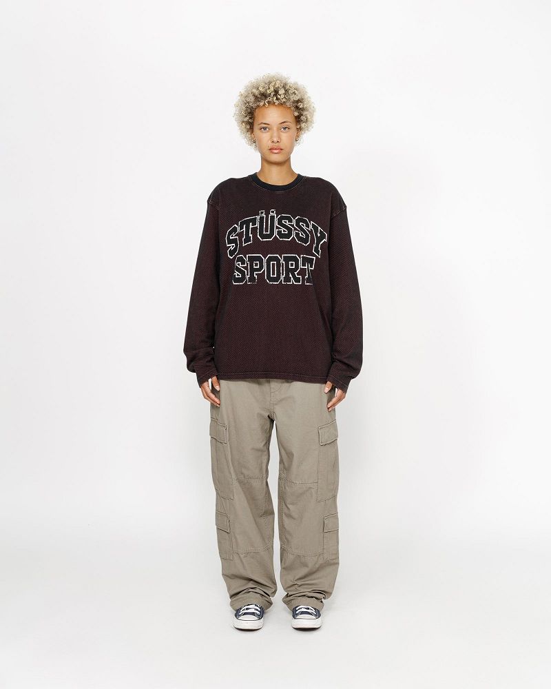 STUSSY 2 TONE COTTON MESH CREW Noir | STUSSY-56206