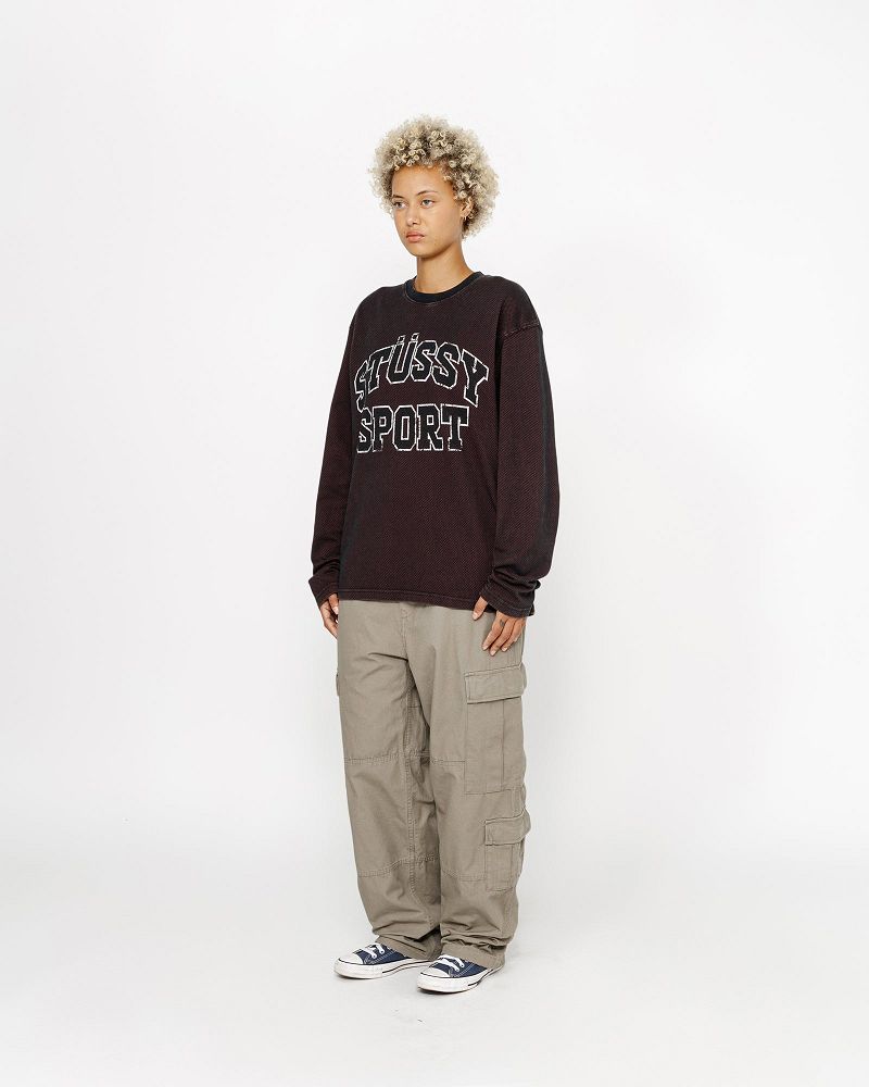 STUSSY 2 TONE COTTON MESH CREW Noir | STUSSY-56206