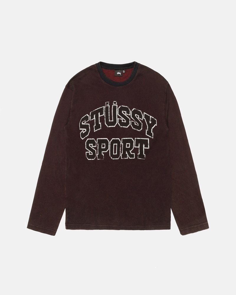 STUSSY 2 TONE COTTON MESH CREW Noir | STUSSY-56206