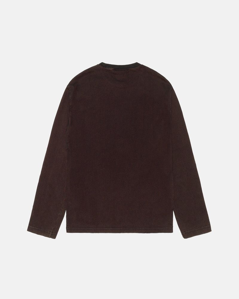 STUSSY 2 TONE COTTON MESH CREW Noir | STUSSY-56206