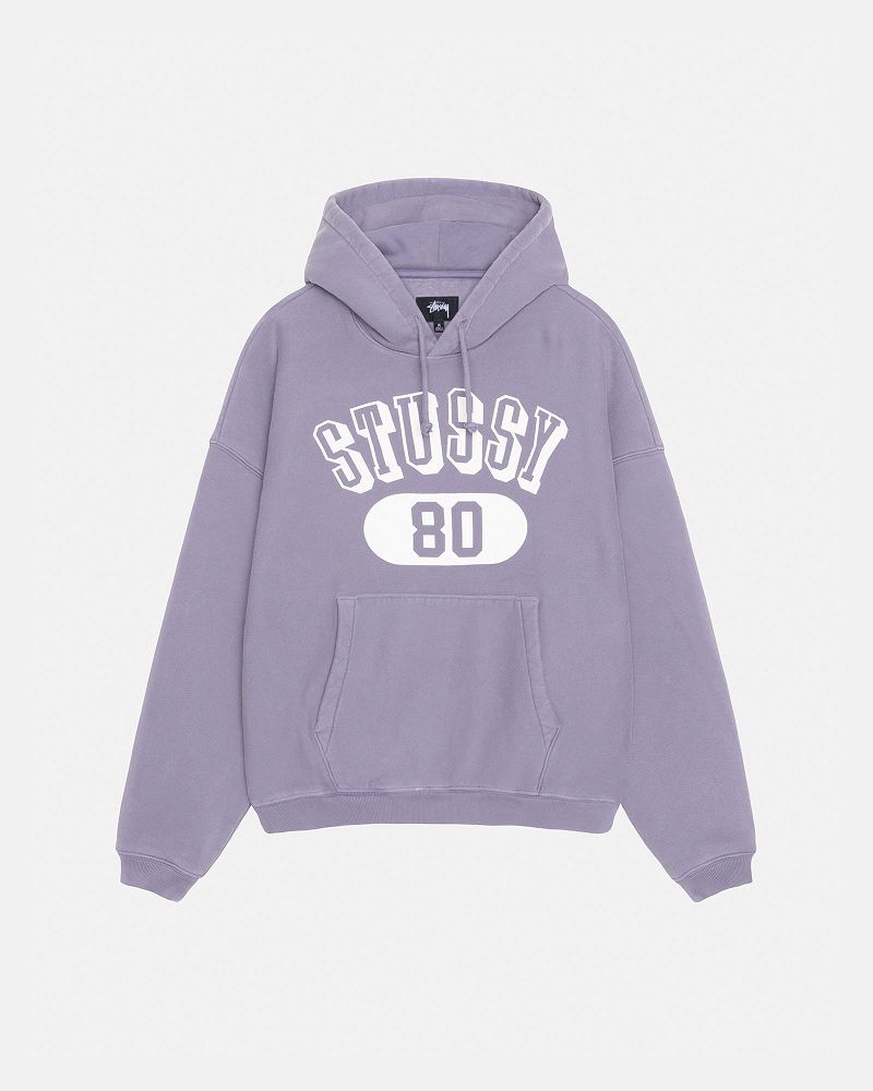STUSSY 80 RELAXED HOODIE Grise Violette | STUSSY-56276