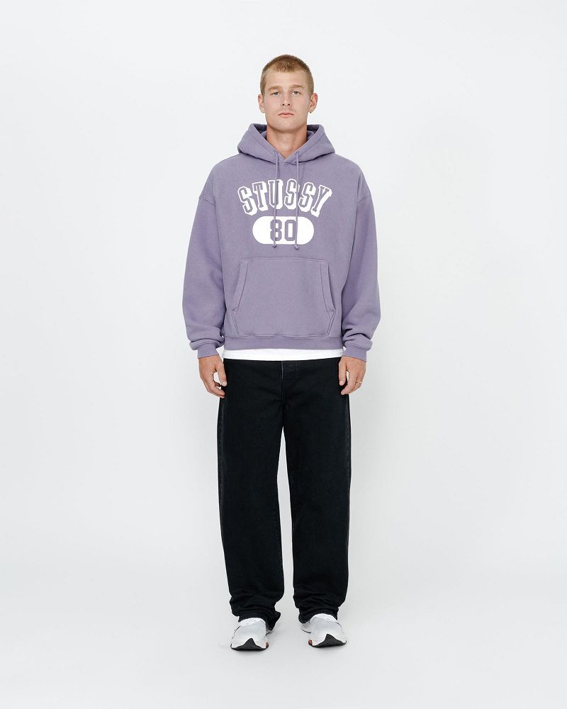 STUSSY 80 RELAXED HOODIE Grise Violette | STUSSY-56276