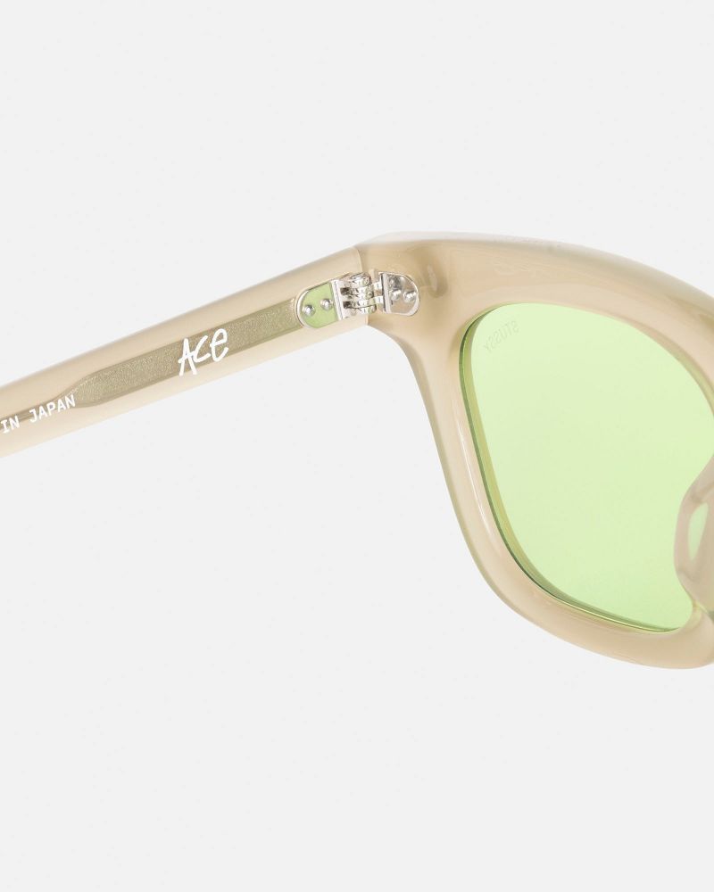 STUSSY ACE SUNGLASSES Beige Vert Clair | STUSSY-55940