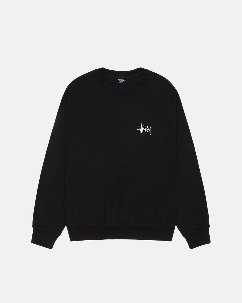 STUSSY BASIC CREW PIGMENT DYED Noir | STUSSY-56221
