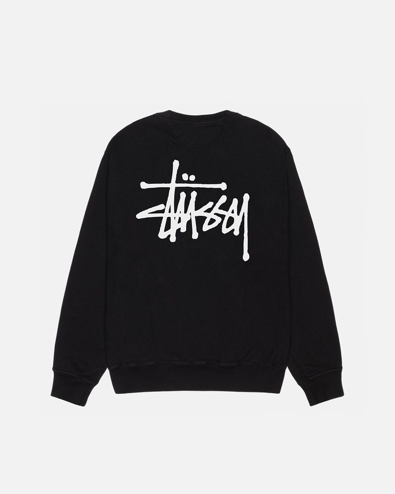 STUSSY BASIC CREW PIGMENT DYED Noir | STUSSY-56221
