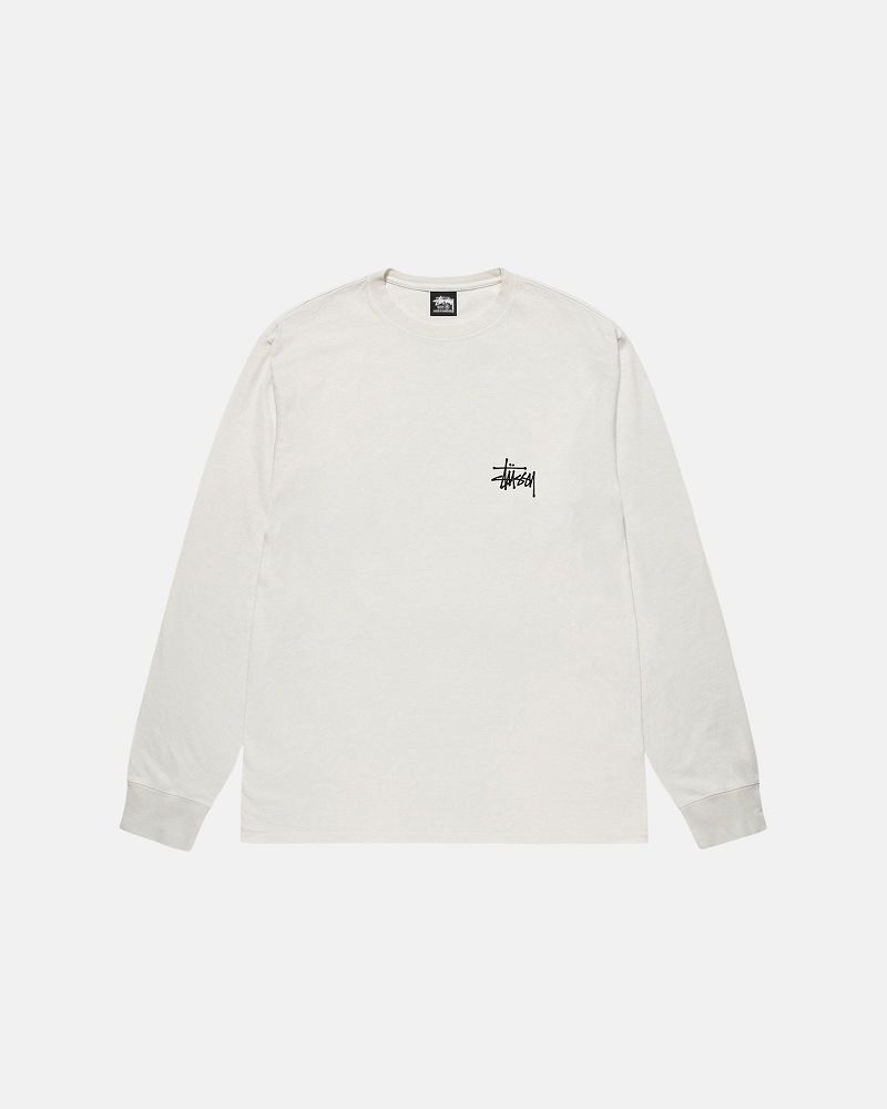 STUSSY BASIC LS TEE PIGMENT DYED Blanche | STUSSY-56331
