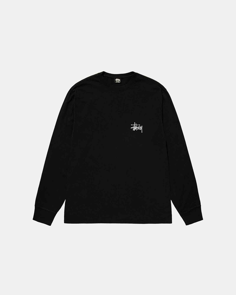 STUSSY BASIC LS TEE PIGMENT DYED Noir | STUSSY-56330