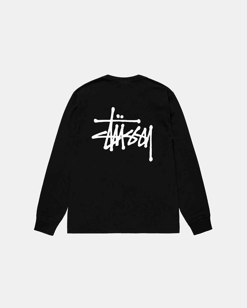 STUSSY BASIC LS TEE PIGMENT DYED Noir | STUSSY-56330