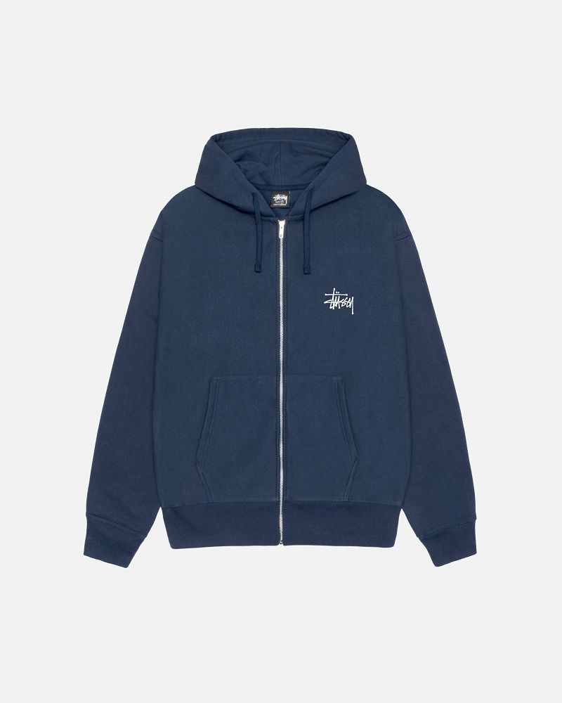 STUSSY BASIC ZIP HOODIE Bleu Marine | STUSSY-56269