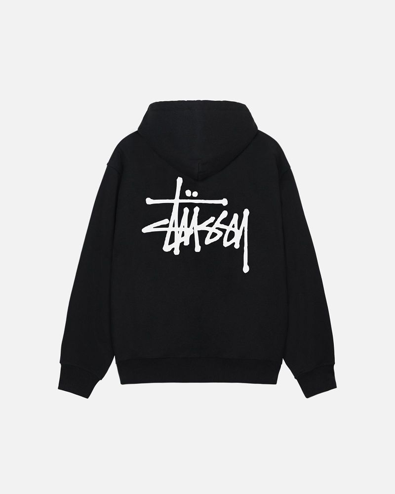 STUSSY BASIC ZIP HOODIE Noir | STUSSY-55836