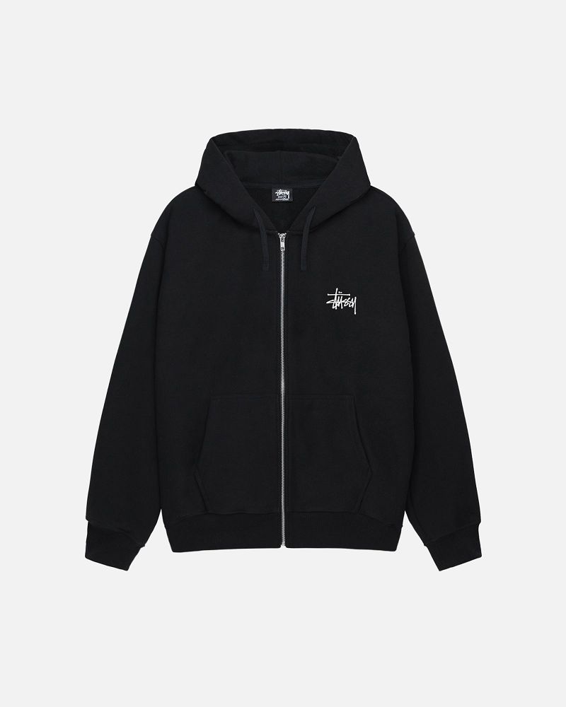 STUSSY BASIC ZIP HOODIE Noir | STUSSY-55836