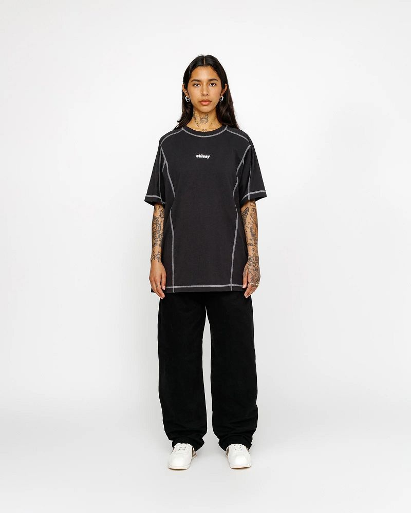 STUSSY BEACH PANT BRUSHED COTTON Noir | STUSSY-56111