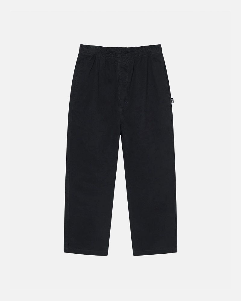 STUSSY BEACH PANT BRUSHED COTTON Noir | STUSSY-56111