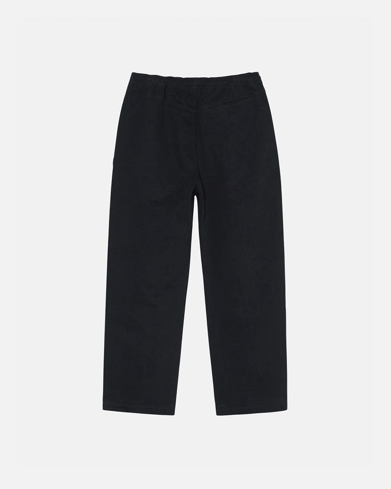 STUSSY BEACH PANT BRUSHED COTTON Noir | STUSSY-56111