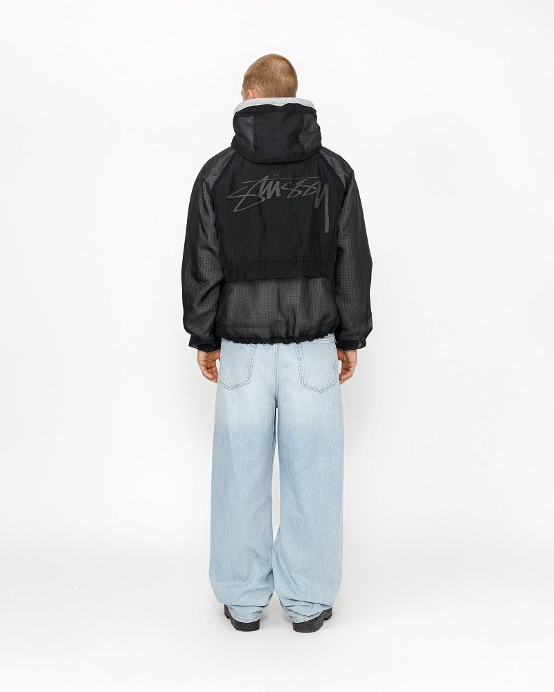 STUSSY BEACH SHELL TRANSPARENT RIPSTOP Noir | STUSSY-56399