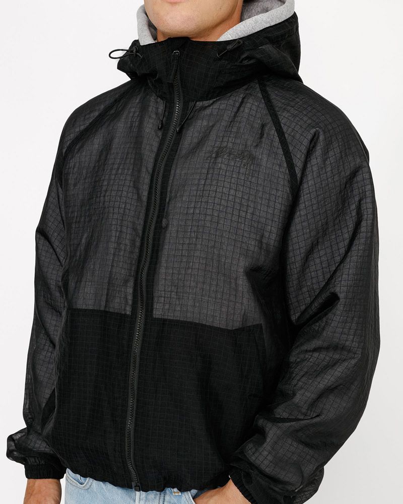 STUSSY BEACH SHELL TRANSPARENT RIPSTOP Noir | STUSSY-56399