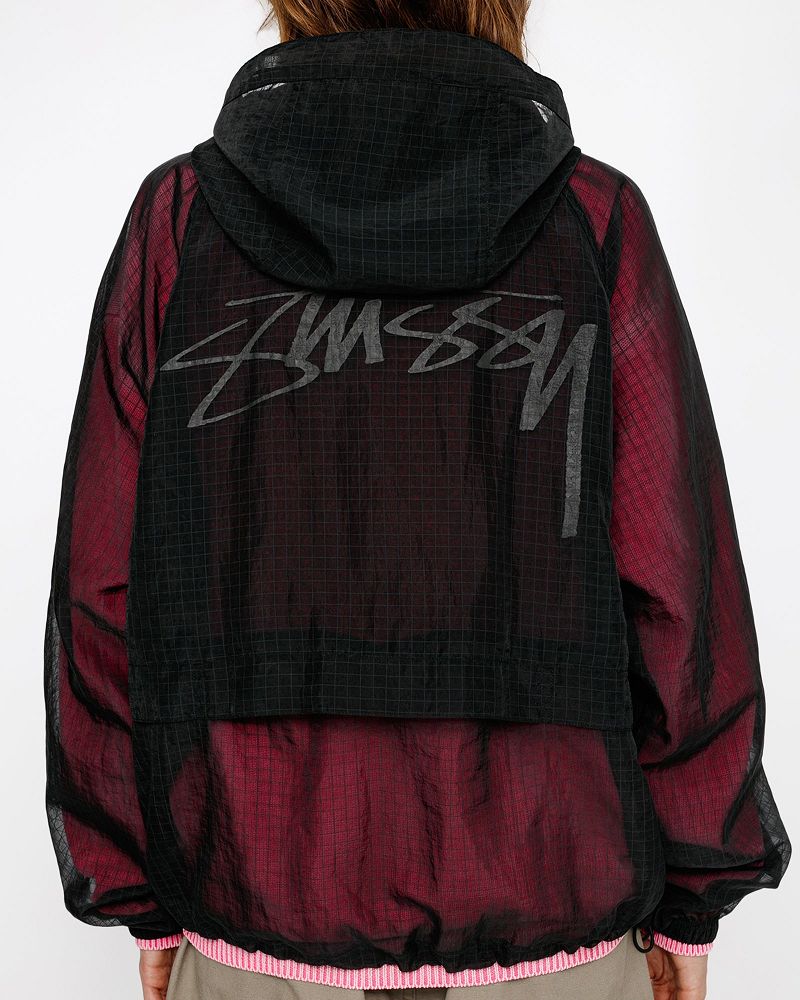 STUSSY BEACH SHELL TRANSPARENT RIPSTOP Noir | STUSSY-56399