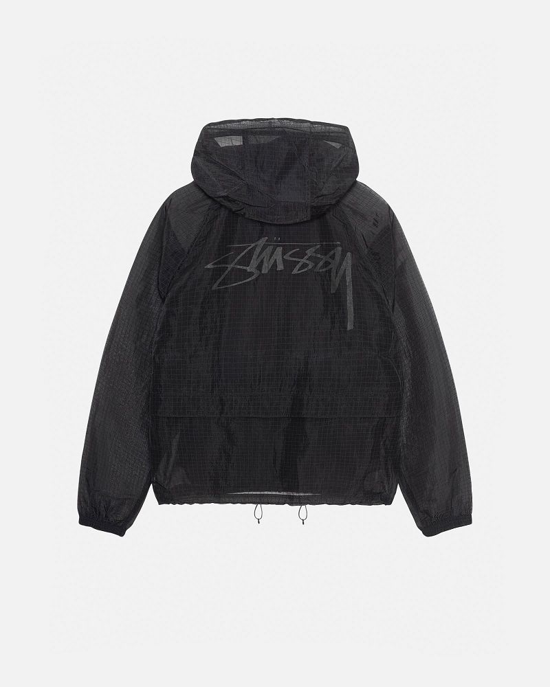 STUSSY BEACH SHELL TRANSPARENT RIPSTOP Noir | STUSSY-56399