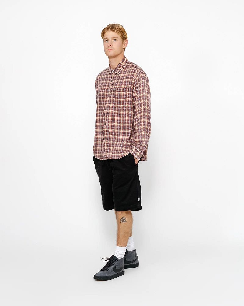 STUSSY BEACH SHORT BRUSHED COTTON Noir | STUSSY-56040