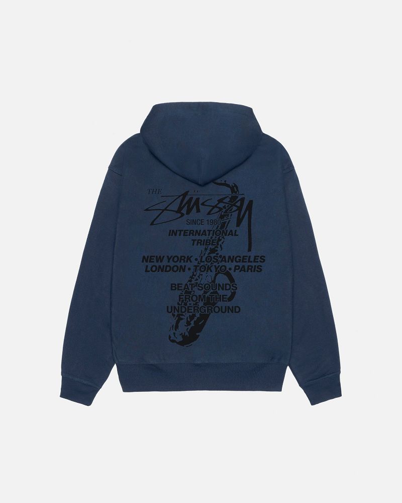 STUSSY BEAT SOUNDS ZIP HOODIE Bleu Marine | STUSSY-55821