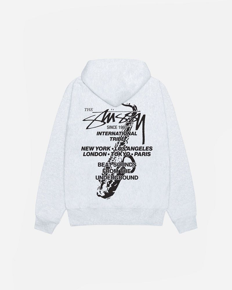 STUSSY BEAT SOUNDS ZIP HOODIE Grise | STUSSY-55820