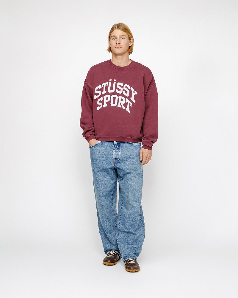 STUSSY BIG CRACKLE SPORT CREW Bordeaux | STUSSY-56215