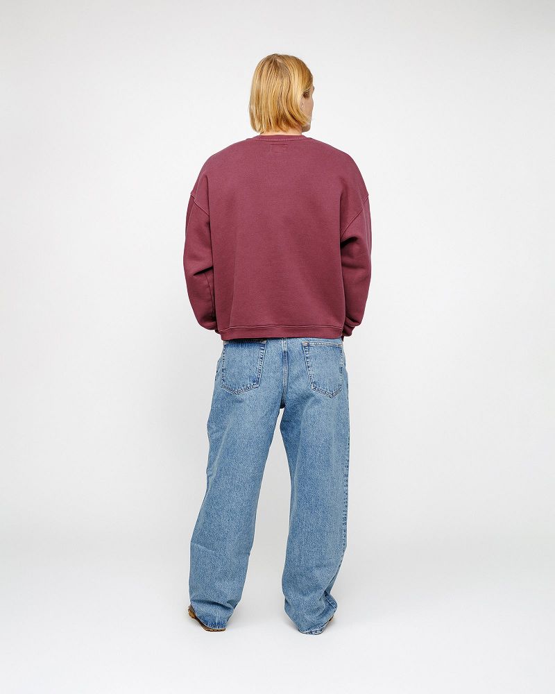 STUSSY BIG CRACKLE SPORT CREW Bordeaux | STUSSY-56215