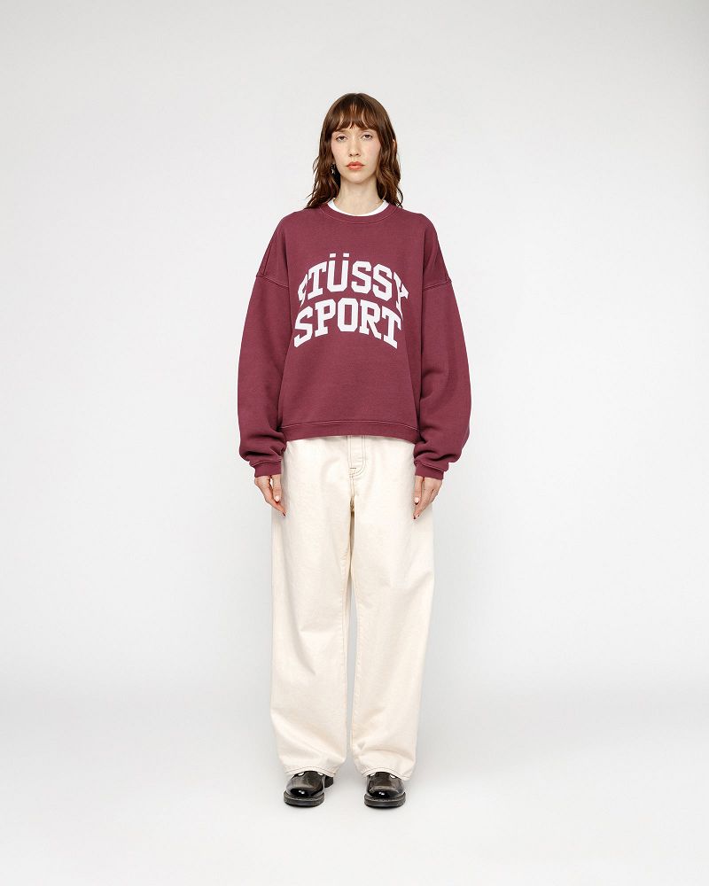 STUSSY BIG CRACKLE SPORT CREW Bordeaux | STUSSY-56215