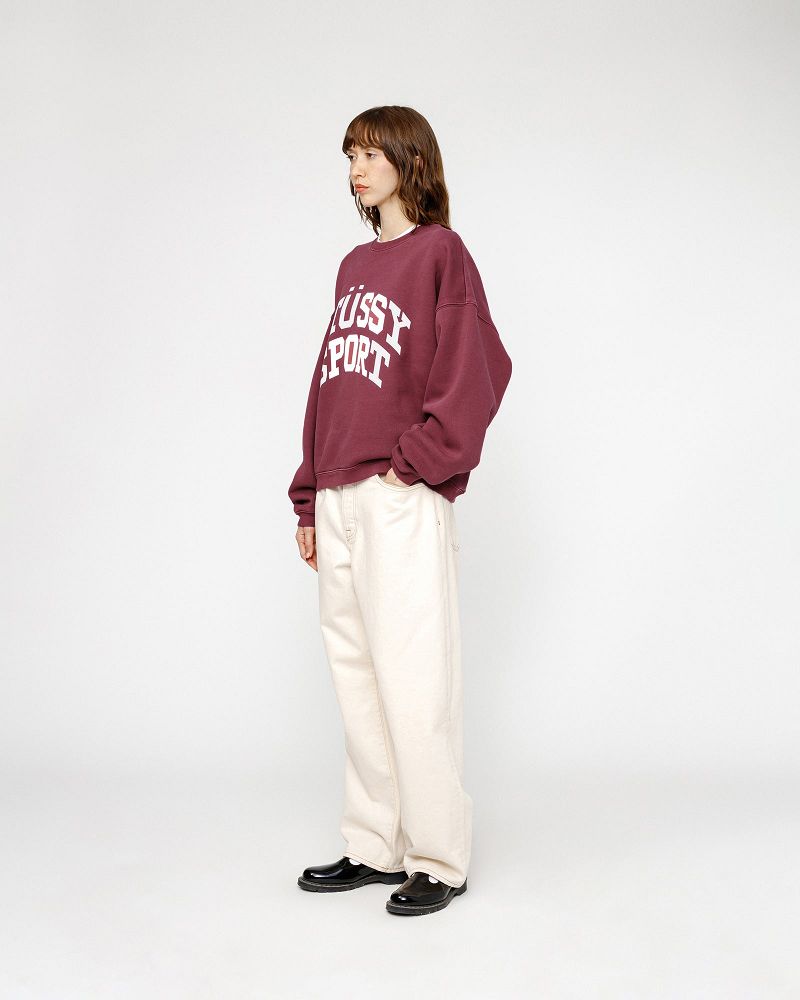 STUSSY BIG CRACKLE SPORT CREW Bordeaux | STUSSY-56215