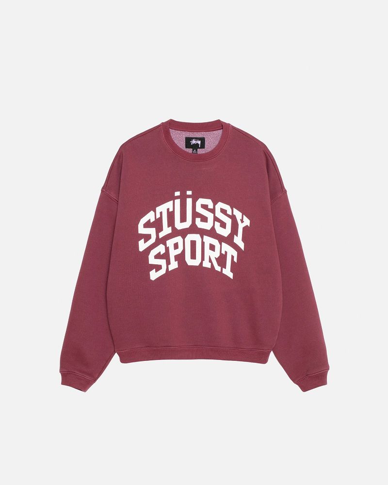 STUSSY BIG CRACKLE SPORT CREW Bordeaux | STUSSY-56215