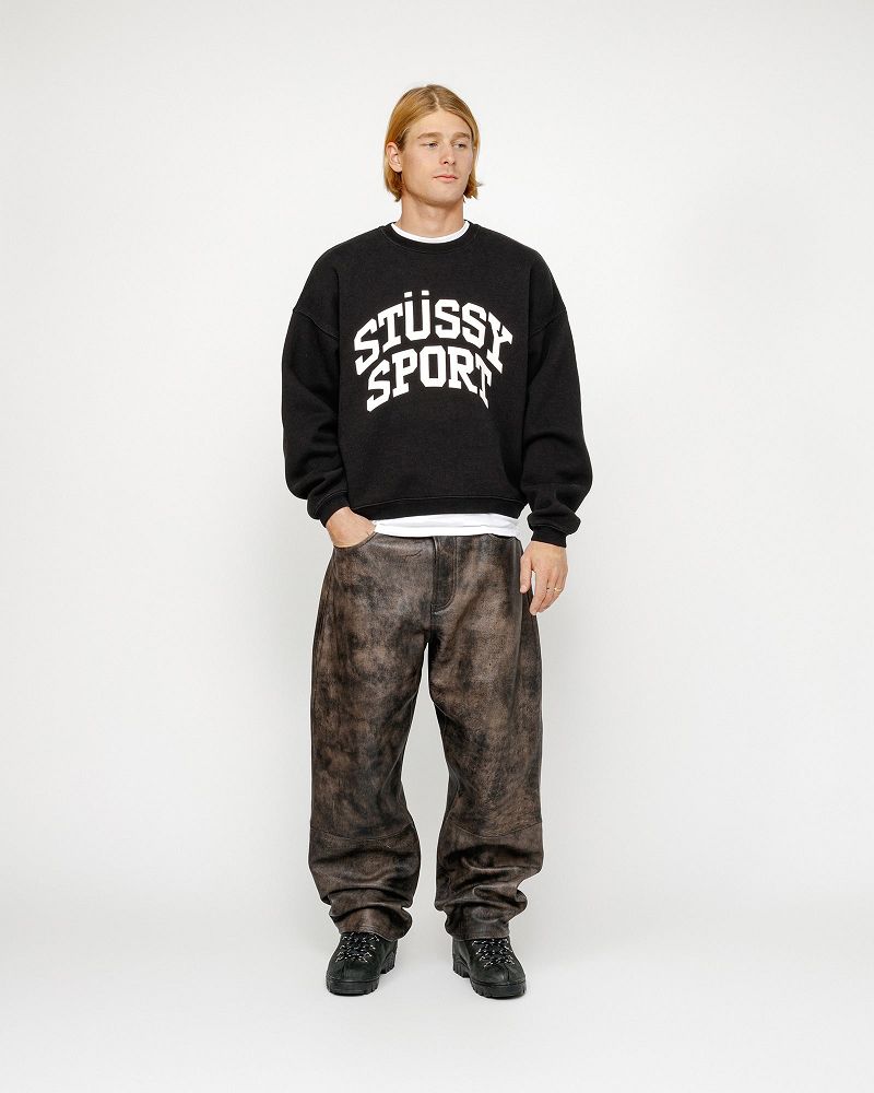 STUSSY BIG CRACKLE SPORT CREW Noir | STUSSY-56214