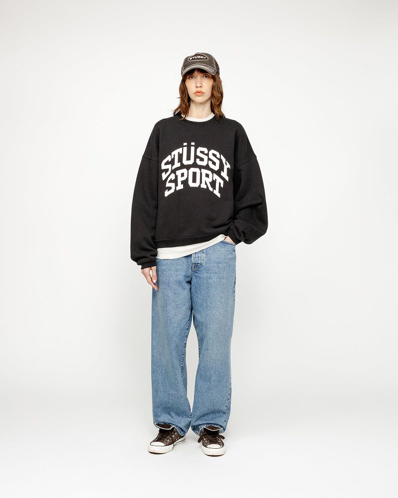 STUSSY BIG CRACKLE SPORT CREW Noir | STUSSY-56214