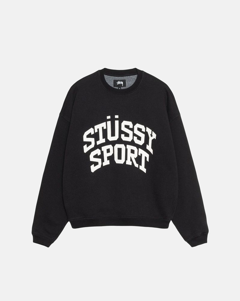 STUSSY BIG CRACKLE SPORT CREW Noir | STUSSY-56214