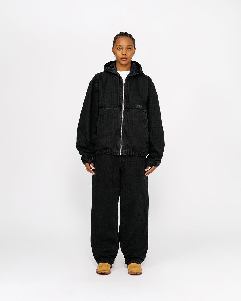 STUSSY BIG OL' JEAN CANVAS NEEDLEPUNCH Noir | STUSSY-56103