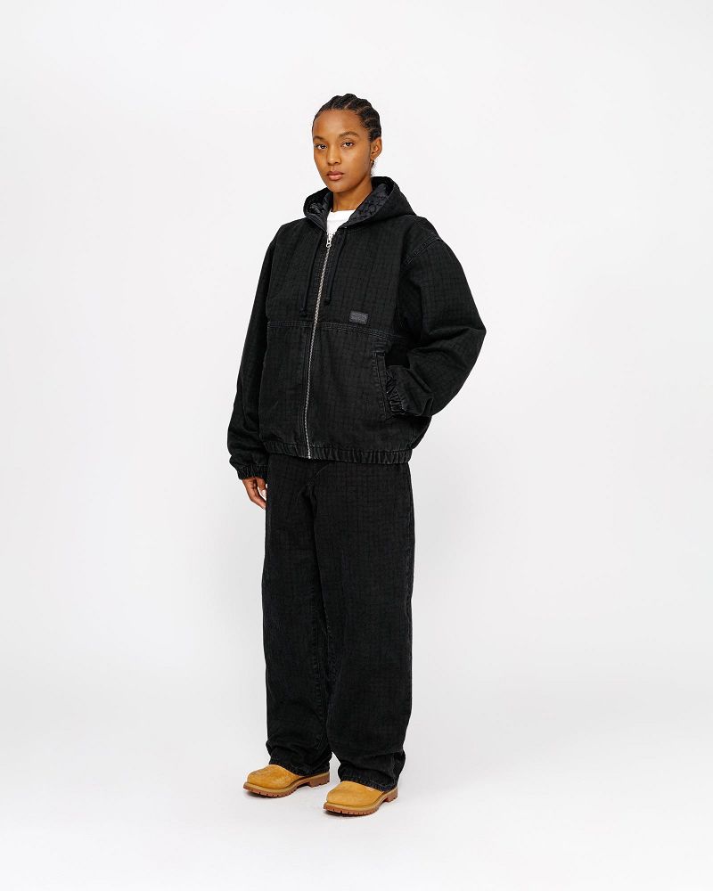 STUSSY BIG OL' JEAN CANVAS NEEDLEPUNCH Noir | STUSSY-56103