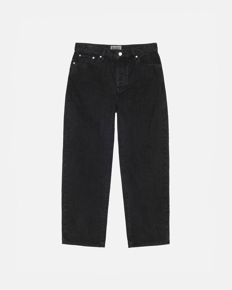 STUSSY BIG OL' JEAN CANVAS NEEDLEPUNCH Noir | STUSSY-56103