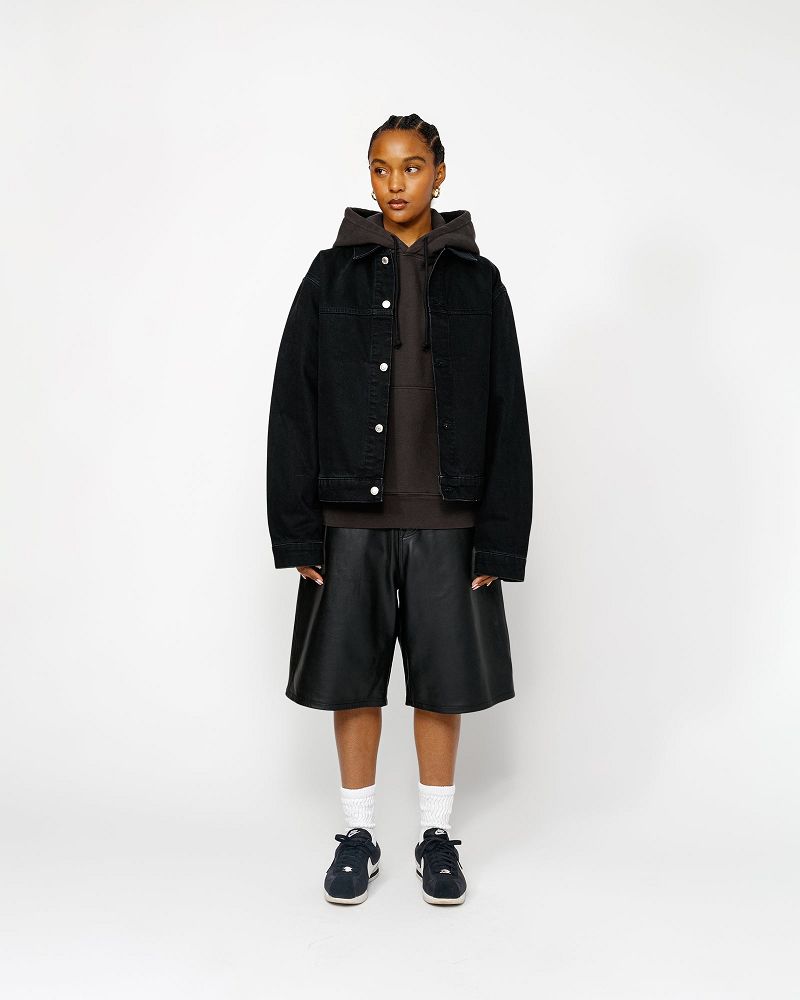 STUSSY BIG OL' SHORT LEATHER Noir | STUSSY-56065