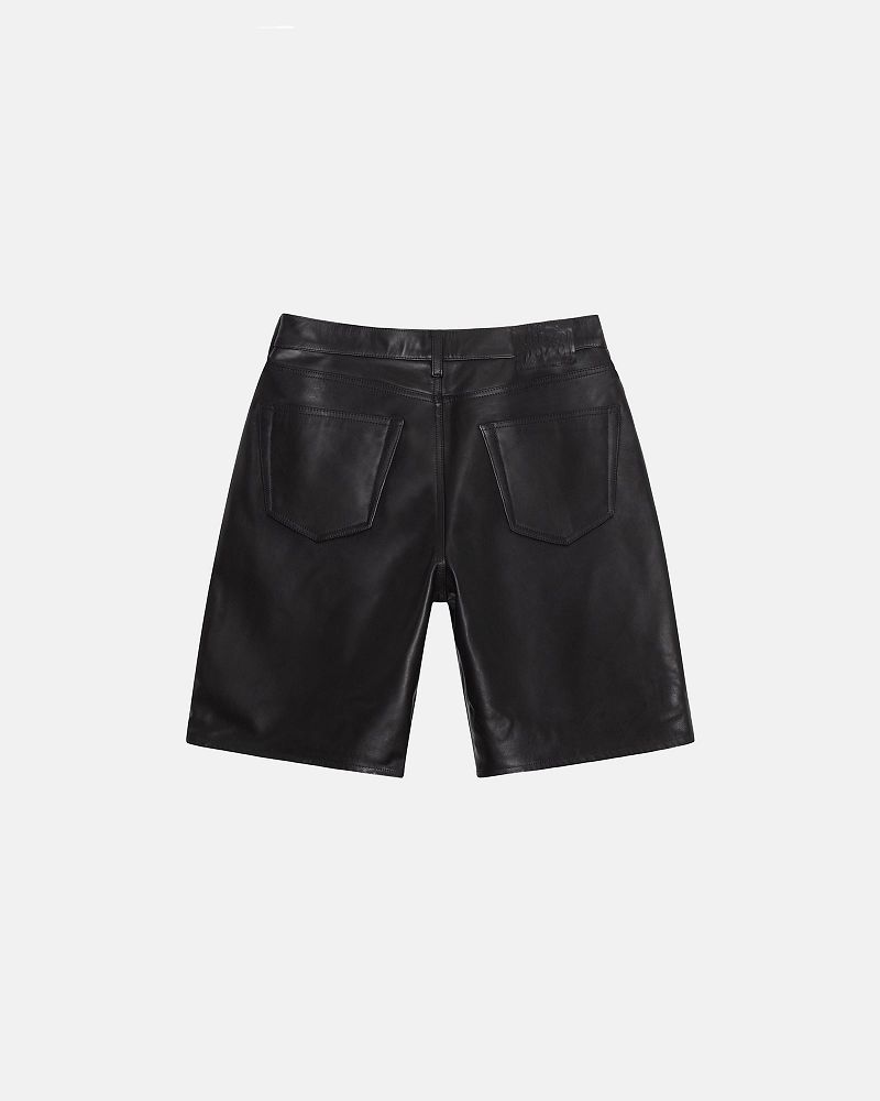 STUSSY BIG OL' SHORT LEATHER Noir | STUSSY-56065