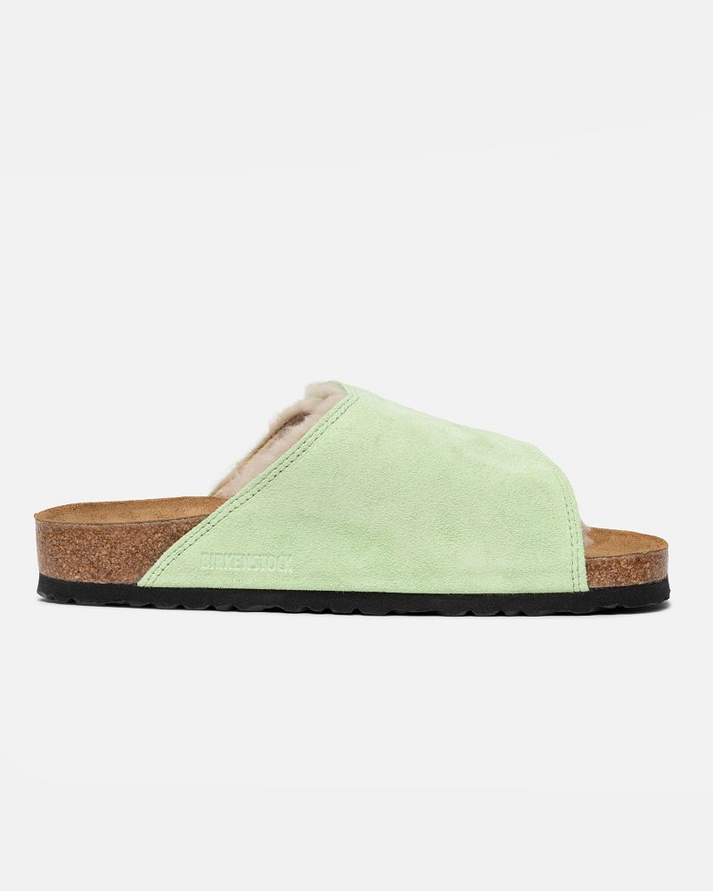 STUSSY BIRKENSTOCK SOLANA SHEARLING SLIDE Vert | STUSSY-55913