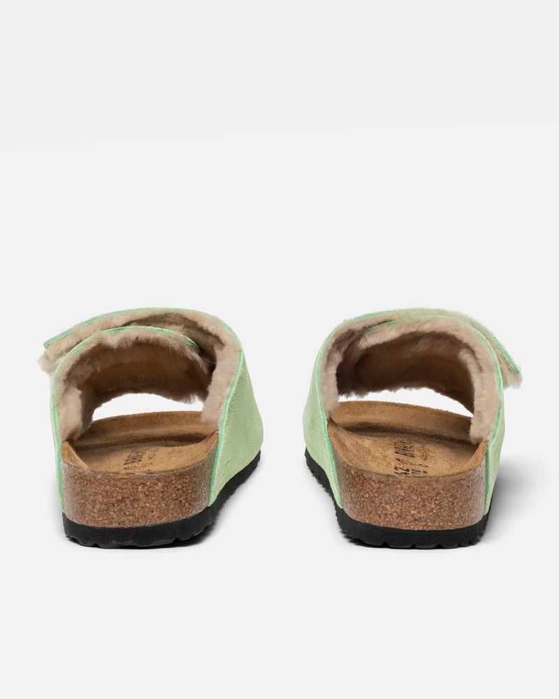 STUSSY BIRKENSTOCK SOLANA SHEARLING SLIDE Vert | STUSSY-55913