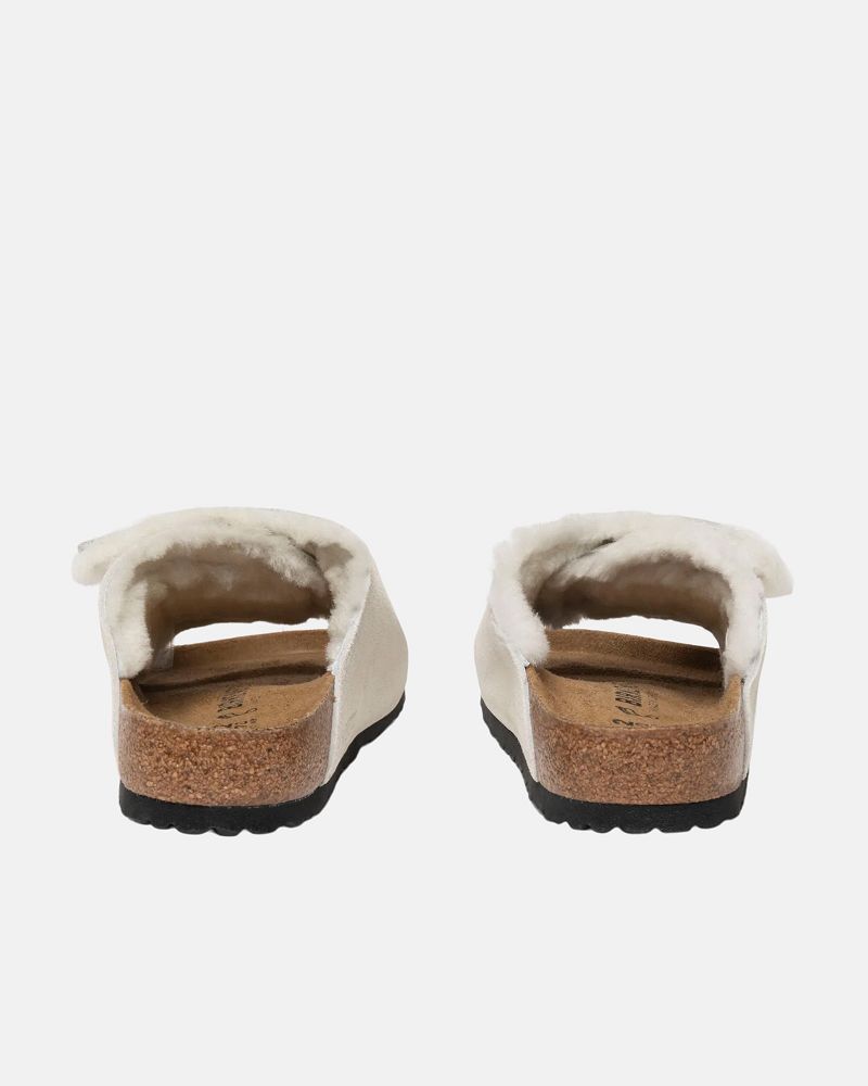 STUSSY BIRKENSTOCK SOLANA SHEARLING SLIDE Beige | STUSSY-55912