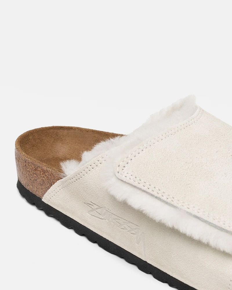 STUSSY BIRKENSTOCK SOLANA SHEARLING SLIDE Beige | STUSSY-55912