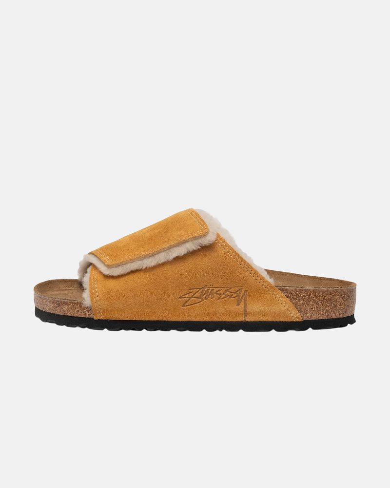 STUSSY BIRKENSTOCK SOLANA SHEARLING SLIDE Marron | STUSSY-55911