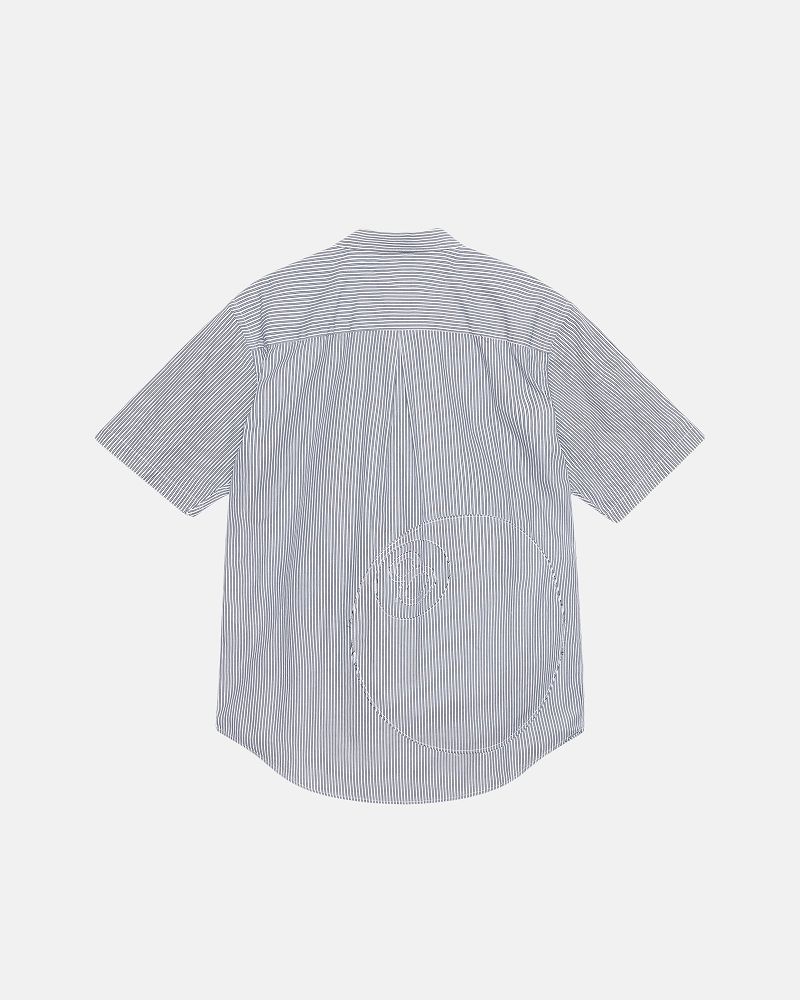 STUSSY BOXY SS SHIRT 8 BALL STRIPE Bleu Marine | STUSSY-56149