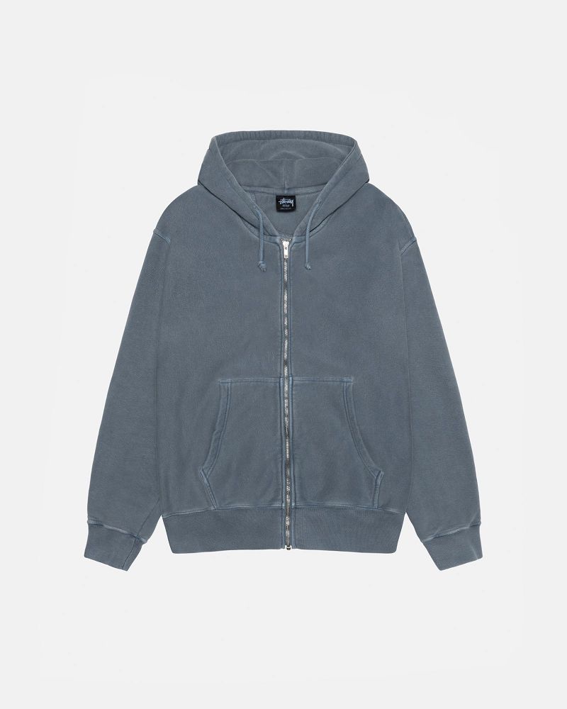 STUSSY BUANA ZIP HOODIE PIGMENT DYED Bleu Marine | STUSSY-56258