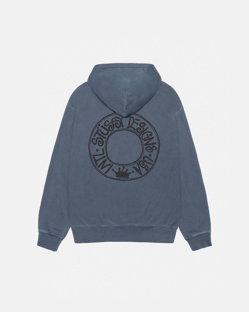 STUSSY BUANA ZIP HOODIE PIGMENT DYED Bleu Marine | STUSSY-56258
