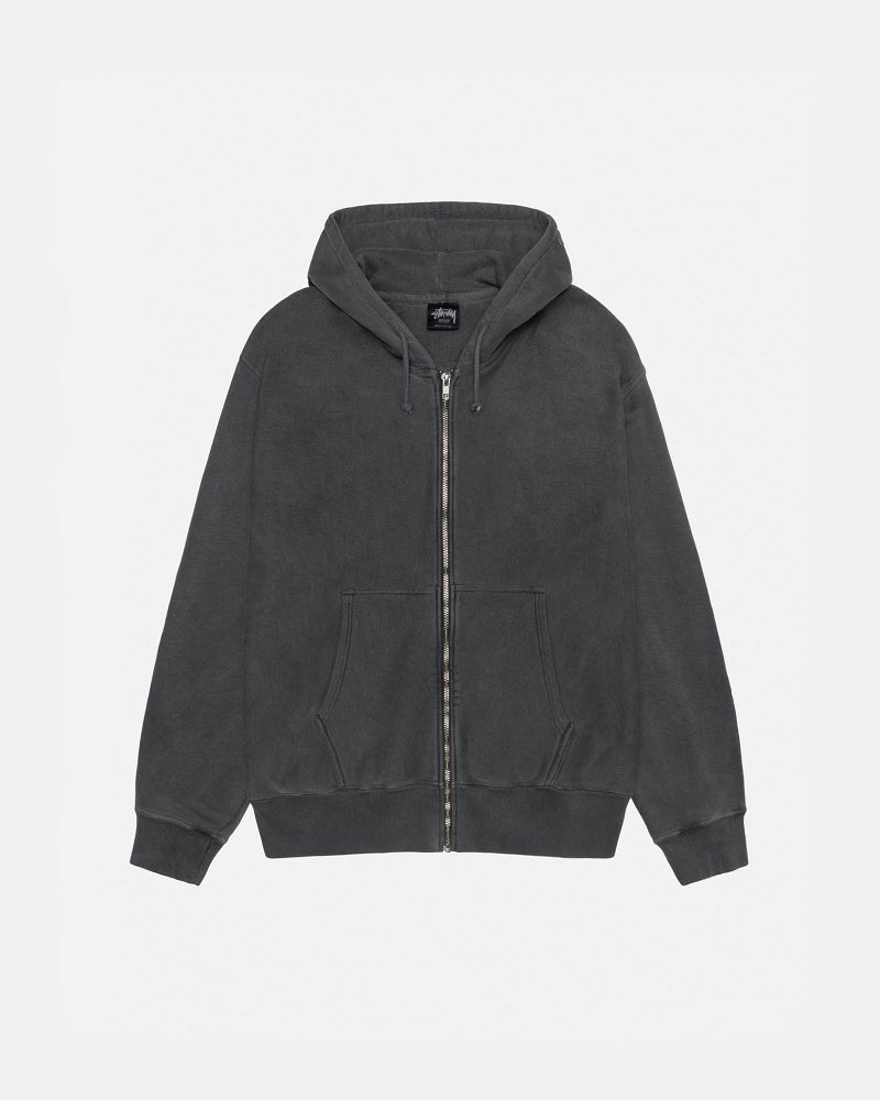 STUSSY BUANA ZIP HOODIE PIGMENT DYED Noir | STUSSY-56256