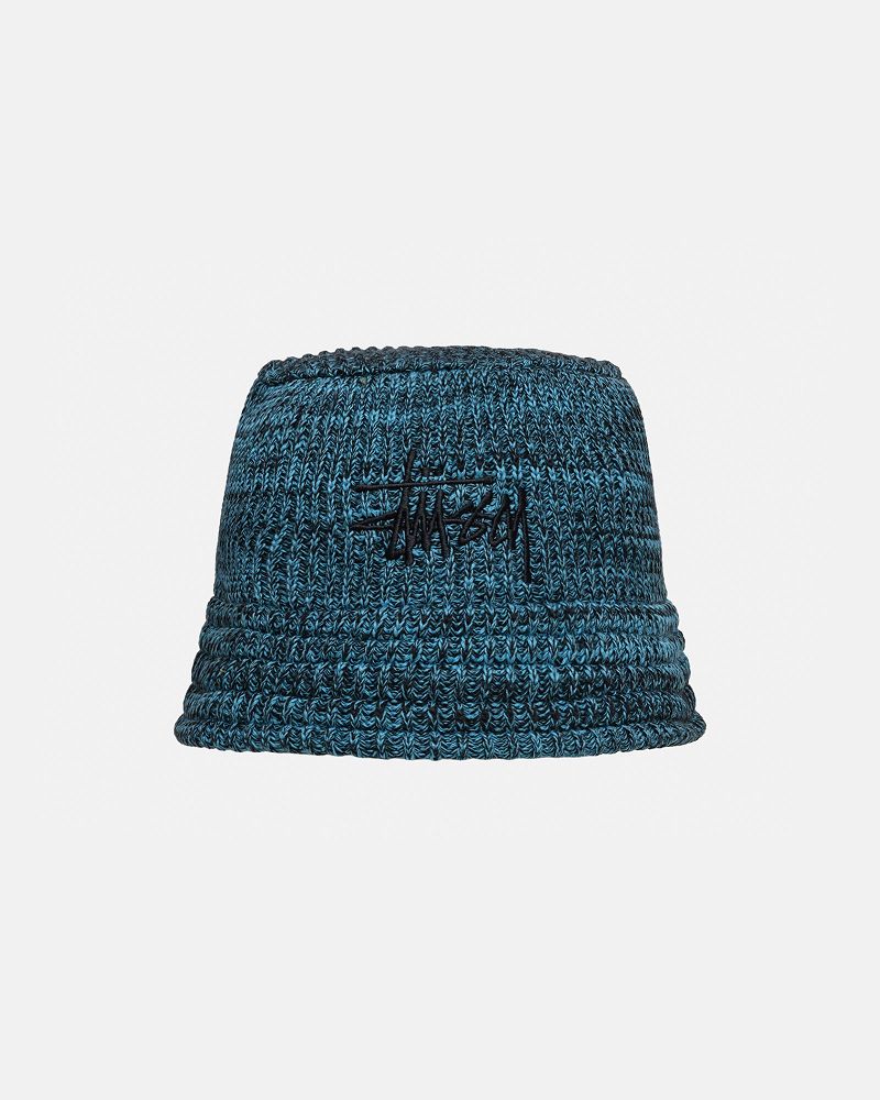 STUSSY BUCKET HAT MARL KNIT Bleu | STUSSY-56033