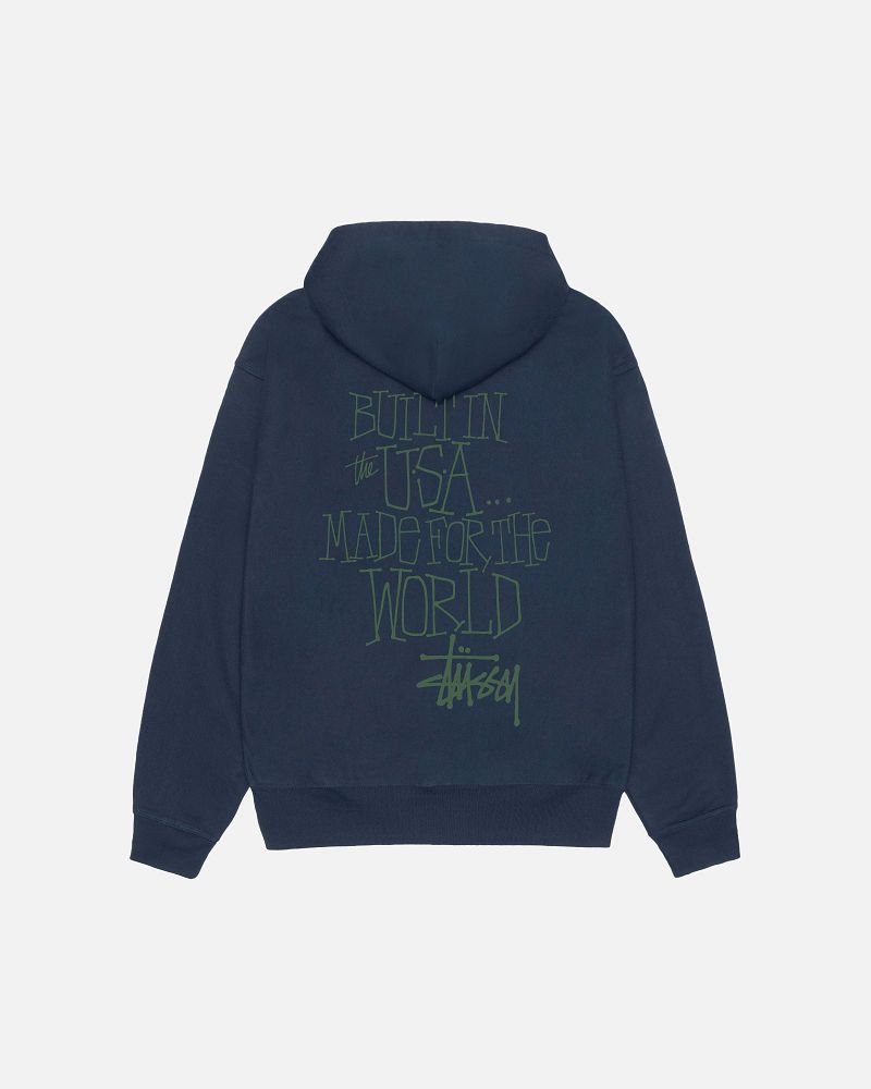STUSSY BUILT IN USA HOODIE Bleu Marine | STUSSY-55840